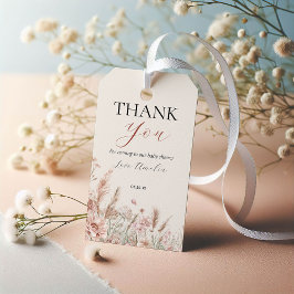Étiquettes-cadeau Balise Delicate Floral Baby in Bloom Merci Favor