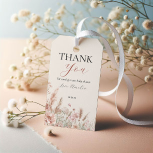 Étiquettes-cadeau Balise Delicate Floral Baby in Bloom Merci Favor