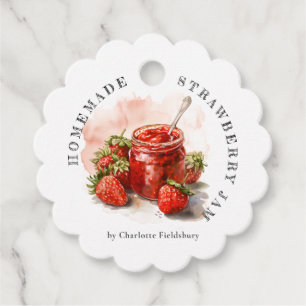 Étiquettes Cadeau Balise d'emballage de confiture de fraises maison