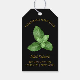 Étiquettes-cadeau Balise d'extrait de menthe maison simple noir