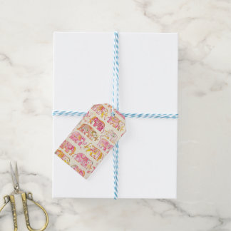 Étiquettes-cadeau Balise d'impression Elephant Cadeau - Boho look fa