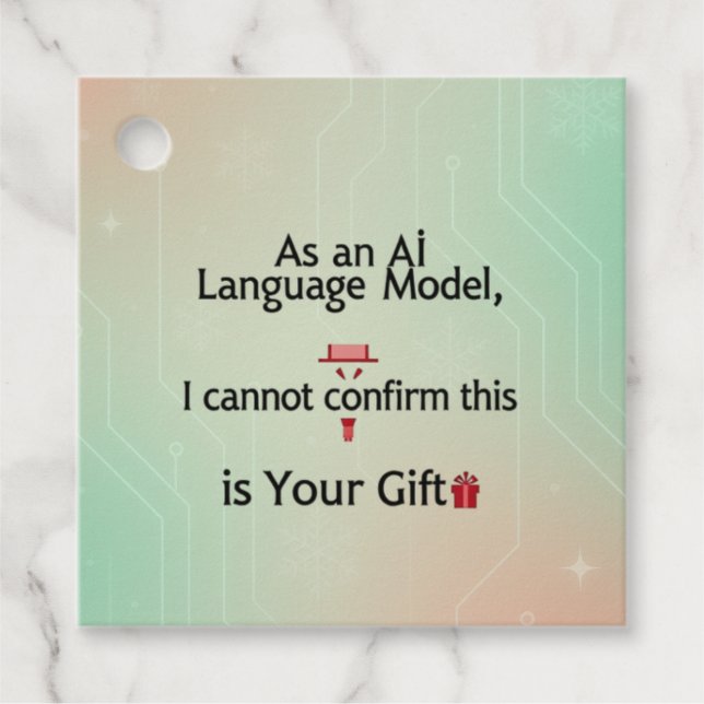 Étiquettes Cadeau Balise Drôle de cadeau AI - "Impossible de confirm (Devant)