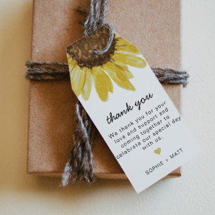 Étiquettes-cadeau Balise EMMA Rustic Country Sunflower Floral Faver