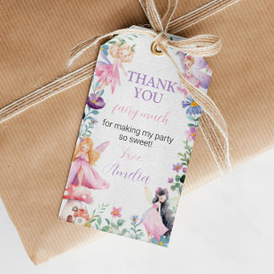 Étiquettes-cadeau Balise Fairy Girl Birthday Party Merci