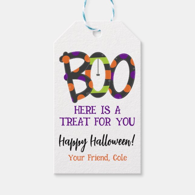 Étiquettes-cadeau Balise Faveur cadeau Halloween (Devant)