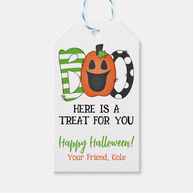 Étiquettes-cadeau Balise Faveur cadeau Halloween (Devant)