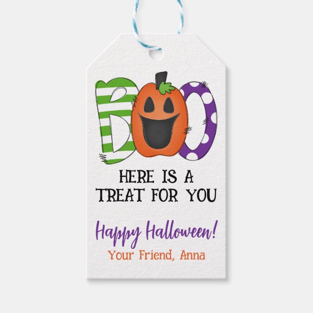Étiquettes-cadeau Balise Faveur cadeau Halloween (Devant)