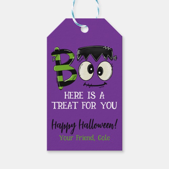 Étiquettes-cadeau Balise Faveur cadeau Halloween (Devant)