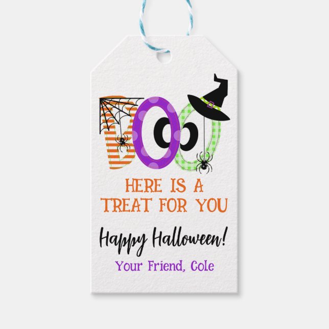 Étiquettes-cadeau Balise Faveur cadeau Halloween (Devant)