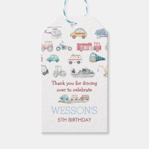 Étiquettes-cadeau Balise Faveur d'anniversaire du transport,