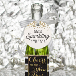 Étiquettes Cadeau Balise Favorable au Nouvel An Champagne Favoriser