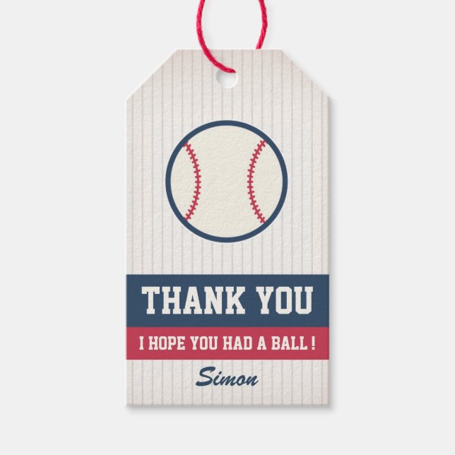Étiquettes-cadeau Balise Favoriser le baseball (Devant)