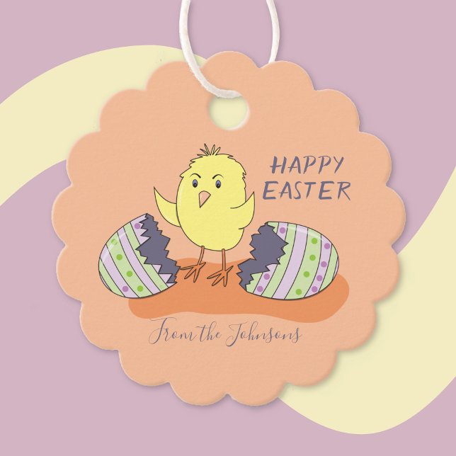 Étiquettes Cadeau Balise Favoriser les poussins de Pâques (Easter chick favor tags .)