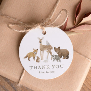 Étiquettes Cadeau Balise Fête d'anniversaire des animaux de bois Fav