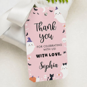 Étiquettes-cadeau Balise Fille Rose Fantôme Anniversaire Merci