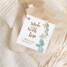 Balise Fleur Brodée Fabriquée Avec Amour