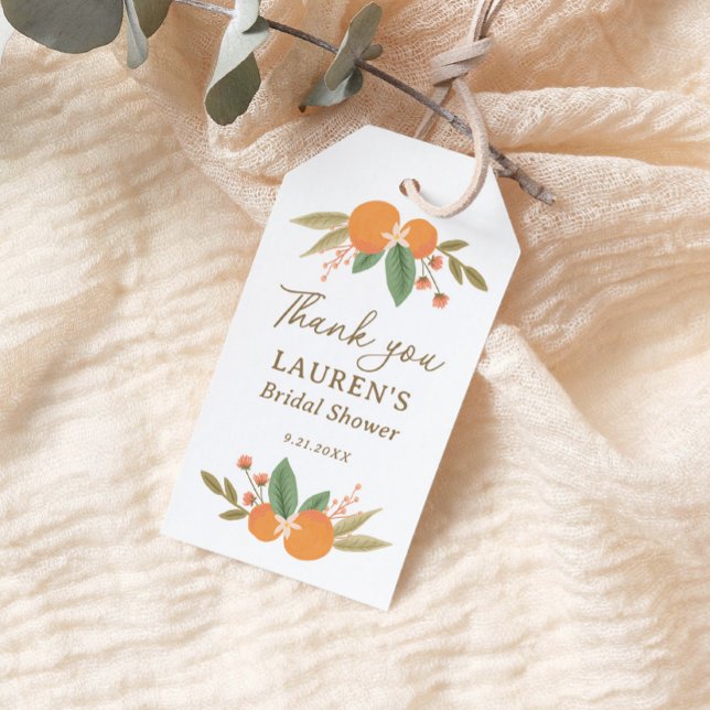 Étiquettes-cadeau Balise Fleur Fête des mariées Agrumes Favoriser (Créateur téléchargé)