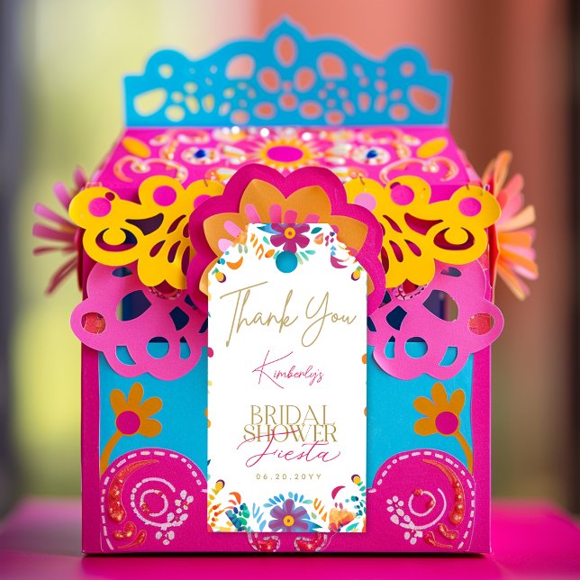 Étiquettes-cadeau Balise Fleurs de fêtes mexicaines Fête des mariées (Créateur téléchargé)
