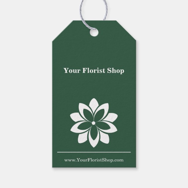 Étiquettes-cadeau Balise 🌸 Florist Logo personnalisé et QR Code Flo (Devant)