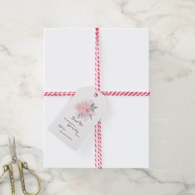 Étiquettes-cadeau Balise Fluide Aquarelle Favoriser (Avec de la ficelle)