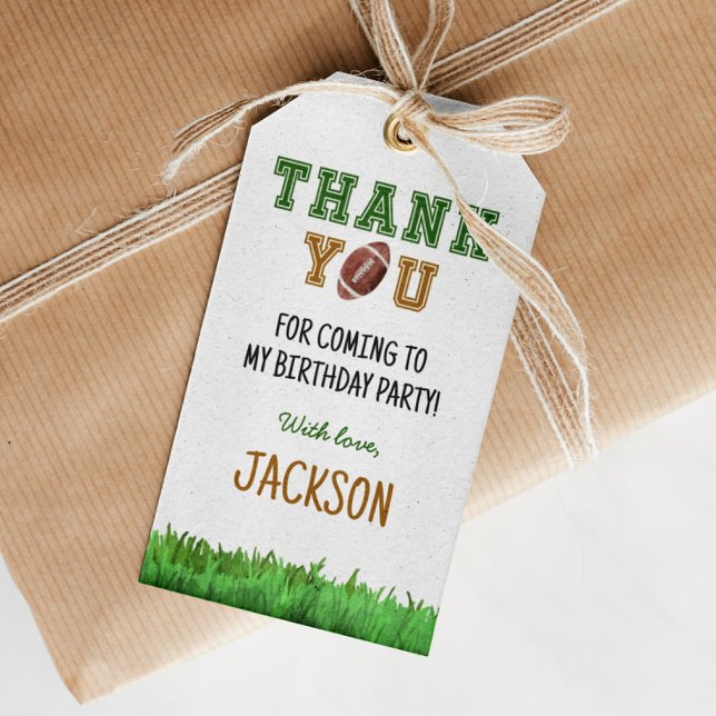 Étiquettes-cadeau Balise Football Anniversaire Merci (Créateur téléchargé)