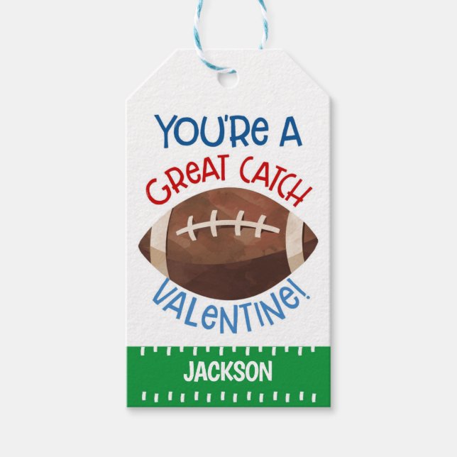 Étiquettes-cadeau Balise Football Valentine Favor (Devant)