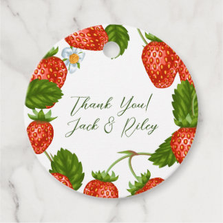 Étiquettes Cadeau Balise Fraise Shortcake Wedding Favor