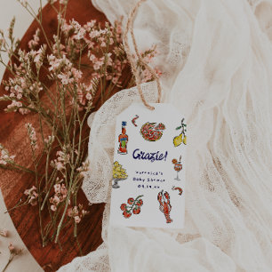 Étiquettes-cadeau Balise Grazie Italian Baby shower Favoriser