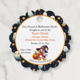 Étiquettes Cadeau Balise Halloween Cruising Duck