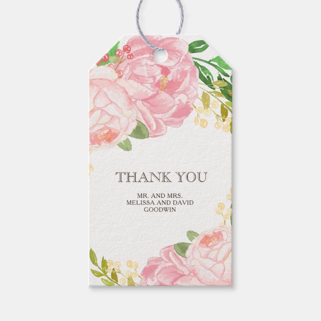 Étiquettes-cadeau Balise Hang Cadeau De Mariage De Belles Peonies (Devant)