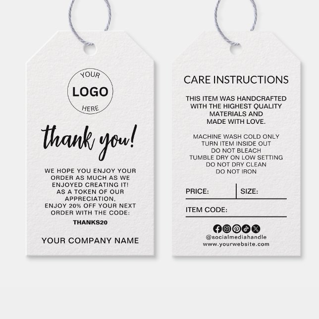 Étiquettes-cadeau Balise Hang du logo de l'entreprise Prix Swing Dét (Créateur téléchargé)