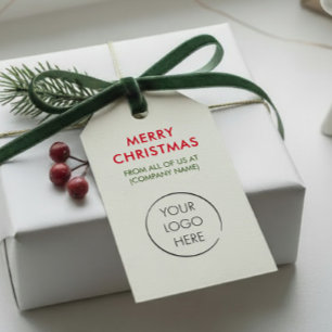 Étiquettes-cadeau Balise Hang Logo Personnalisée, Joyeux Noël