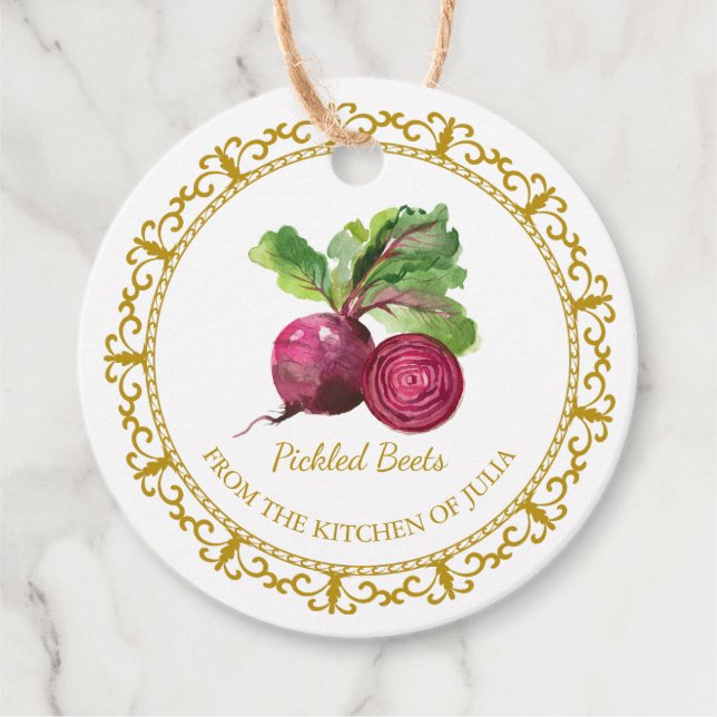Étiquettes Cadeau Balise Hang Pickle de betterave vintage maison (Devant)