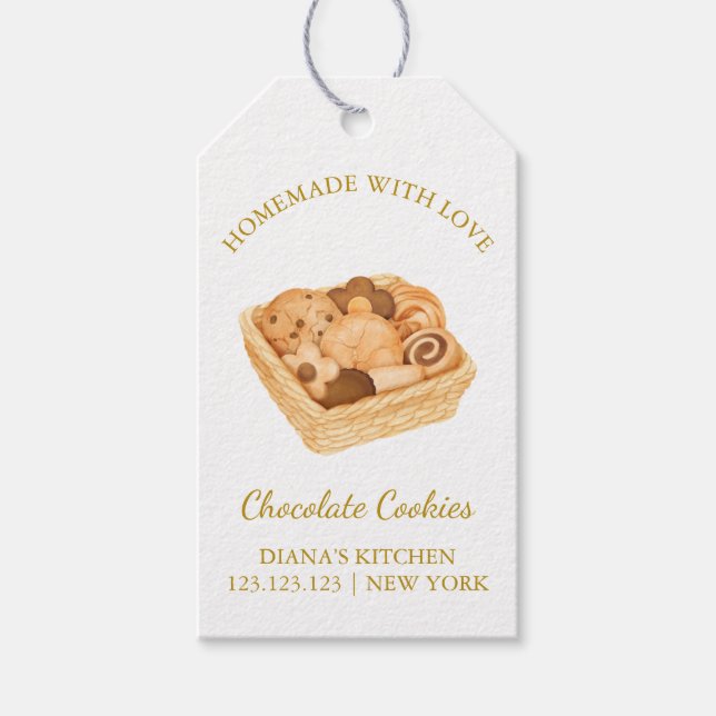 Étiquettes-cadeau Balise Hang simple de biscuits frais faits maison  (Devant)