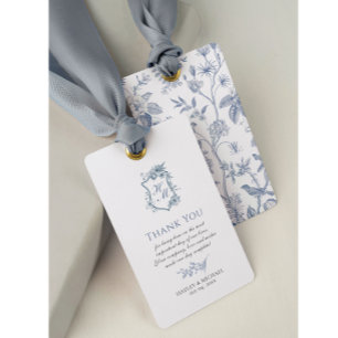 Étiquettes-cadeau Balise Jardin français Bleu VICTORIA Regency