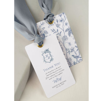 Étiquettes-cadeau Balise Jardin français Bleu VICTORIA Regency