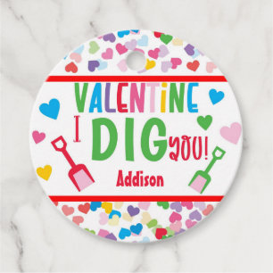 Étiquettes Cadeau Balise Je T'Ai Creusé Shovel Valentine School Favo