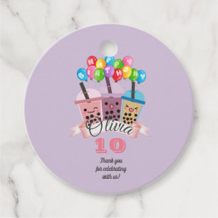Étiquettes Cadeau Balise Jote Boba Tea Anniversaire Merci Favoriser