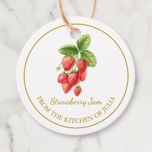 Étiquettes Cadeau Balise l Blanc simple confiture de fraise maison