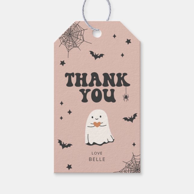 Étiquettes-cadeau Balise Little Boo Merci Favor (Devant)