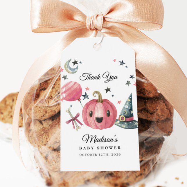 Étiquettes-cadeau Balise Little Boo Pink Halloween Baby shower Favor (Créateur téléchargé)