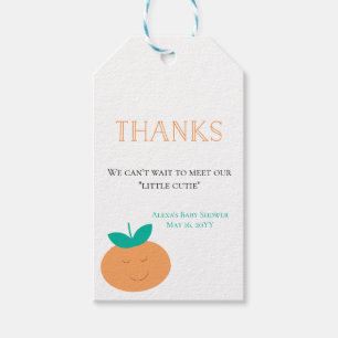 Étiquettes-cadeau Balise Little Cutie Baby shower Thanks