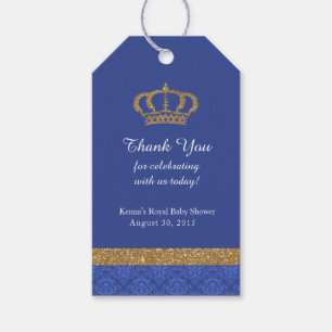 Étiquettes-cadeau Balise Little Prince Royal Blue et Gold Favour
