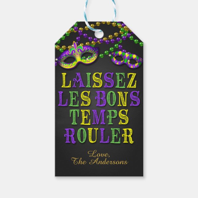 Étiquettes-cadeau Balise Mardi Gras Favoriser (Devant)