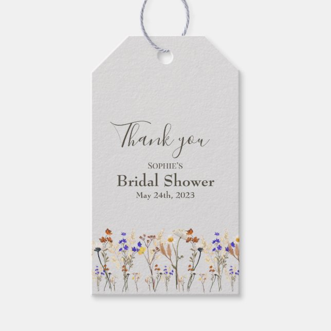 Étiquettes-cadeau Balise Mariage Fleurs sauvages Fête des mariées Fa (Devant)