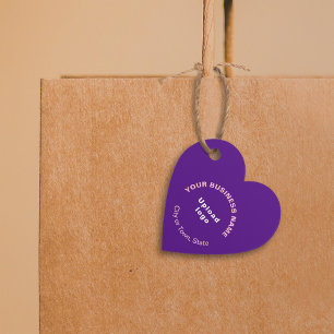 Étiquettes Cadeau Balise Marque commerciale sur forme de coeur viole