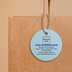 Étiquettes Cadeau Balise Marque commerciale sur le cercle bleu clair