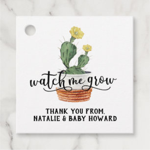 Étiquettes Cadeau Balise Me Regarder Croissance Succulente Douche Fa