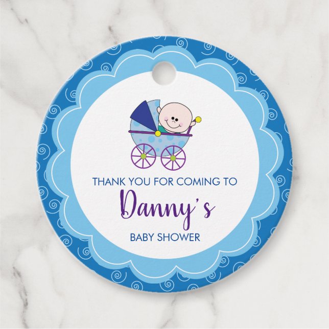 Étiquettes Cadeau Balise Merci Baby shower Favoriser (Devant)