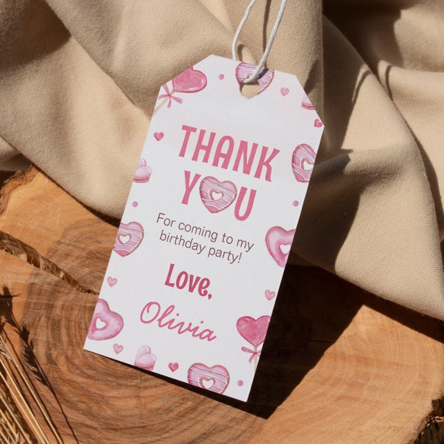 Étiquettes-cadeau Balise Merci d'anniversaire de la fête de la douce (Créateur téléchargé)